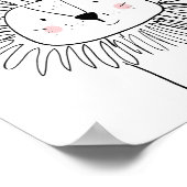Lion Nursery Print Black en white modern zoo (Hoek)