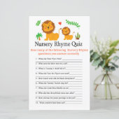 Lion Nursery Rhyme Quiz baby shower game (Staand voorkant)