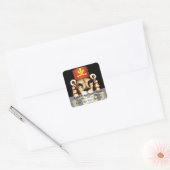 Lion Nutkraker kerstcadeaulabel Vierkante Sticker (Envelop)