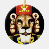 Lion Nutkraker kerstversiering Keramisch Ornament (Voorkant)