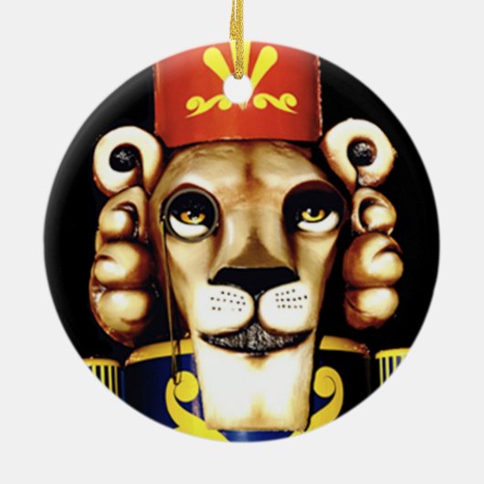 Lion Nutkraker kerstversiering Keramisch Ornament (Achterkant)