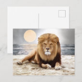 Lion Ocean Photo Paint Briefkaart (Voorkant / Achterkant)
