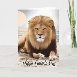 Lion Ocean Photo Paint Happy Vaderdag Kaart