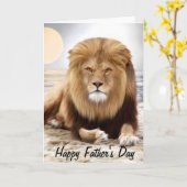 Lion Ocean Photo Paint Happy Vaderdag Kaart (Gele Bloem)