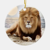 Lion Ocean Photo Paint Keramisch Ornament (Voorkant)