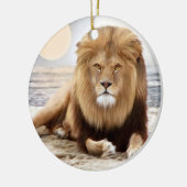 Lion Ocean Photo Paint Keramisch Ornament (Links)