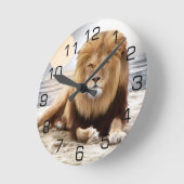 Lion Ocean Photo Paint Ronde Klok (Hoek)
