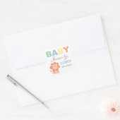 Lion Oerwoud Animal | Baby Boy Shower Vierkante Sticker (Envelop)