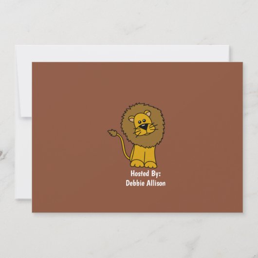 Lion Oerwoud Birthday Party Kaart (Achterkant)