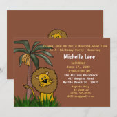 Lion Oerwoud Birthday Party Kaart (Voorkant / Achterkant)