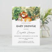 Lion Oerwoud Boy Baby shower Kaart (Staand voorkant)