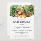 Lion Oerwoud Boy Baby shower Kaart (Voorkant / Achterkant)
