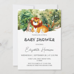 Lion Oerwoud Boy Baby shower Kaart