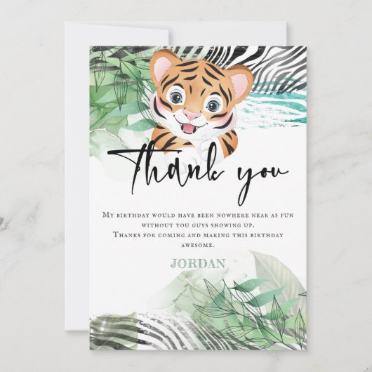 Lion Oerwoud Cute Exotic Safari Bedankkaart (Voorkant)