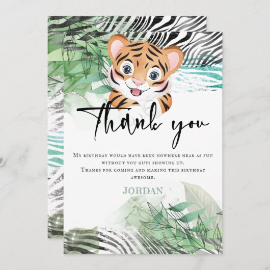 Lion Oerwoud Cute Exotic Safari Bedankkaart (Voorkant / Achterkant)