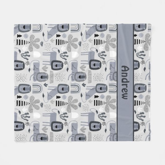 Lion Oerwoud King Fleece Blanket (Voorkant (Horizontaal))