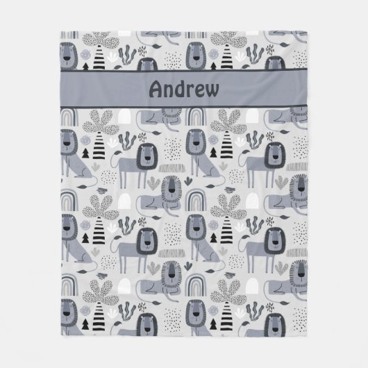 Lion Oerwoud King Fleece Blanket Deken (Voorkant)