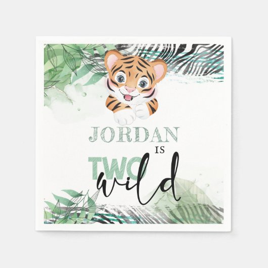 Lion Oerwoud op persoonlijke titel 2e verjaardag Servet (Voorkant)