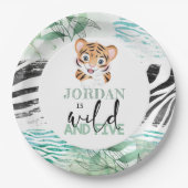 Lion Oerwoud Personalized 5th Birthday Papieren Bordje (Voorkant)