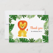 Lion Oerwoud Safari Dier | Baby shower Dank u Kaart (Voorkant)