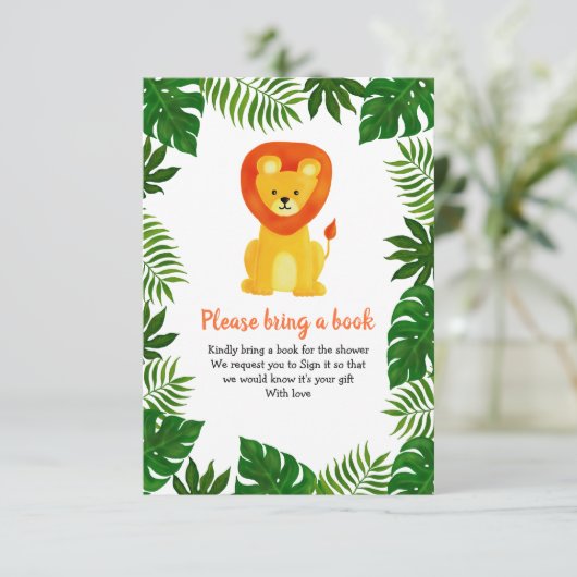 Lion Oerwoud Safari Dier | Forest Bring A Book Kaart (Staand voorkant)