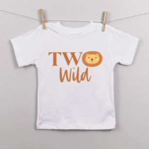 Lion Oerwoud Safari Dier Twee Wilde Tweede Dag Kinder Shirts