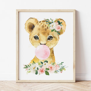 Lion, Oerwoud Safari, Roze bruin, Meissery Poster