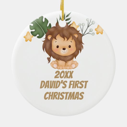 Lion of Judah Ceramic Ornament First Christmas (Achterkant)