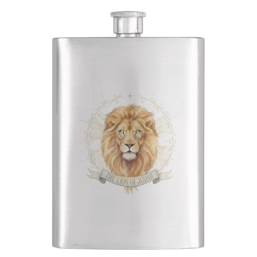 Lion of Judah Classic 8oz Stainless Steel Flask Flacon (Voorkant)