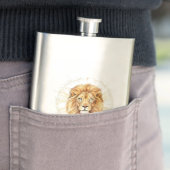 Lion of Judah Classic 8oz Stainless Steel Flask Flacon (Voorbeeld)