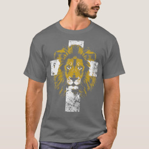 Lion of Judah Cross Christelijk T-shirt