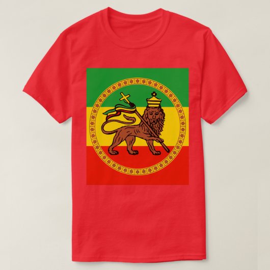Lion of Judah Ethiopia Imperial Flag T-shirt (Design voorkant)