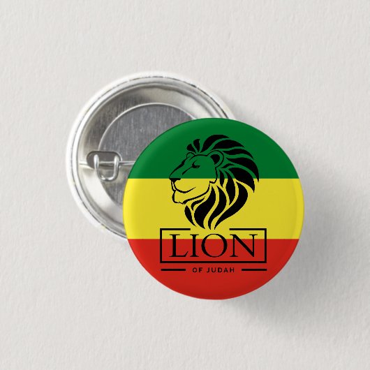 Lion of Judah - Haile Selassie - Rastafari Button (Voorkant /achterkant)