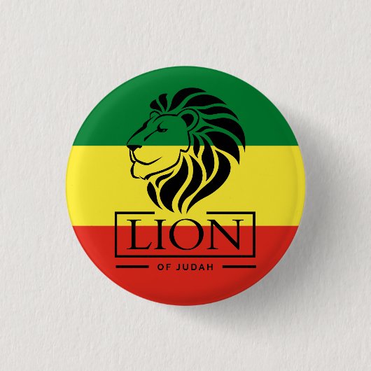 Lion of Judah - Haile Selassie - Rastafari Button (Voorkant)