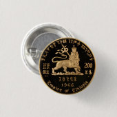 Lion of Judah - Haile Selassie - Rastafari Button (Voorkant /achterkant)