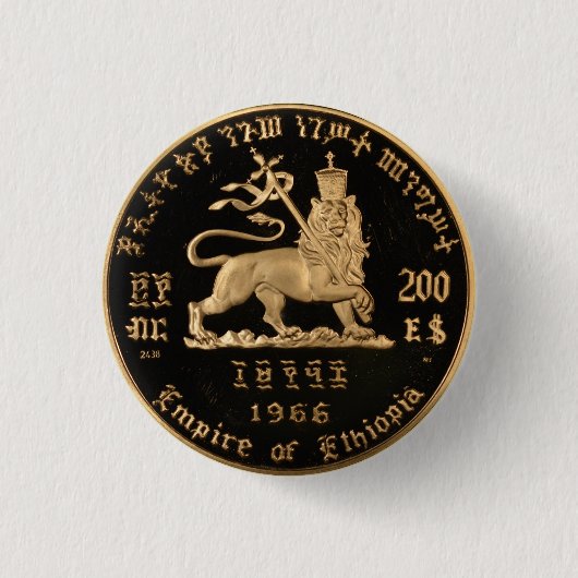 Lion of Judah - Haile Selassie - Rastafari Button (Voorkant)