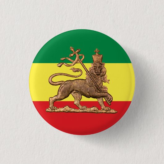 Lion of Judah - Haile Selassie - Rastafari Button (Voorkant)