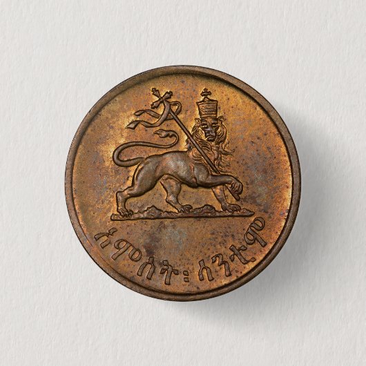 Lion of Judah - Haile Selassie - Rastafari Button (Voorkant)
