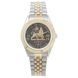 Lion of Judah Haile Selassie Rastafari Gold Watch  Horloge