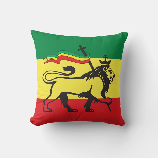 Lion of Judah - Haile Selassie - Rastafari Pillow Kussen (Voorkant)