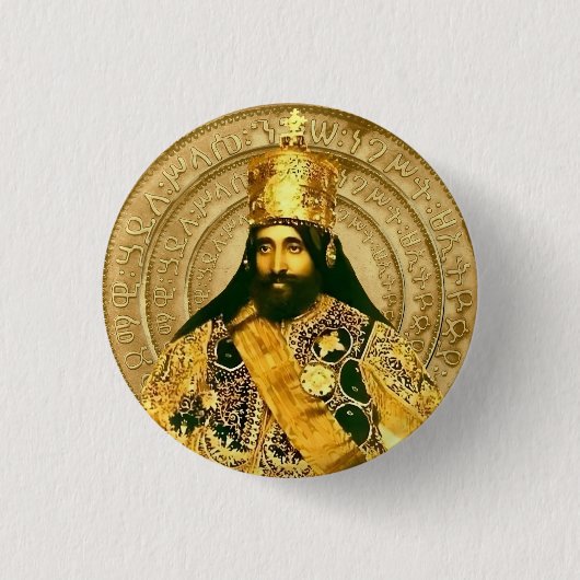Lion of Judah Jah Army Haile Selassie Rasta Roots Ronde Button 3,2 Cm (Voorkant)