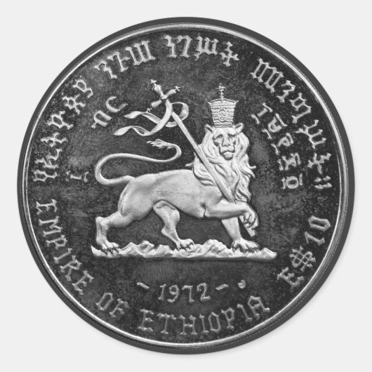 Lion of Judah Jah Army INI Haile Selassie Rasta Ronde Sticker (Voorkant)