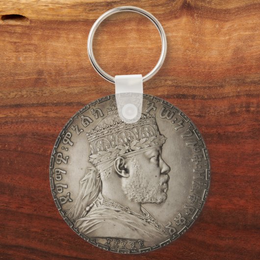 Lion of Judah Jah Army Menelik II Rasta Roots Sleutelhanger (Voorkant)