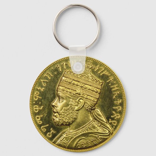 Lion of Judah Jah Army Menelik II Rasta Roots Sleutelhanger (Voorkant)