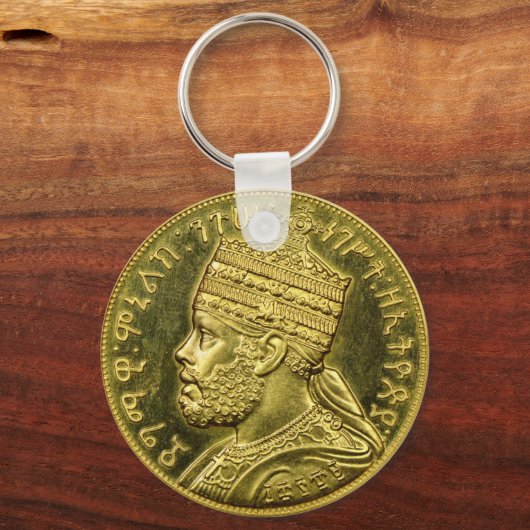 Lion of Judah Jah Army Menelik II Rasta Roots Sleutelhanger (Achterkant)