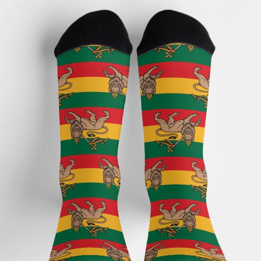 Lion of Judah Jah Rastafari Rasta Reggae Socks Sokken (Top)