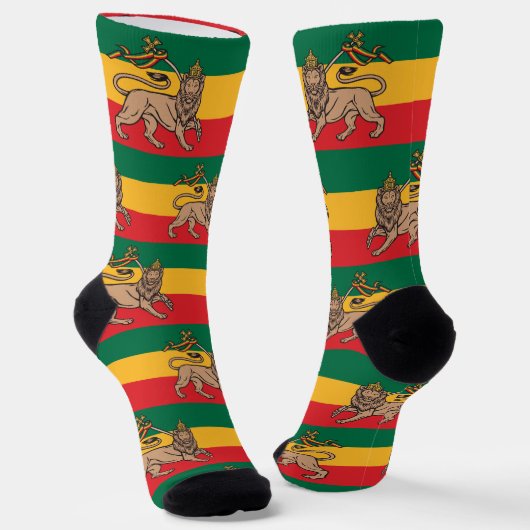 Lion of Judah Jah Rastafari Rasta Reggae Socks Sokken (Gebogen)