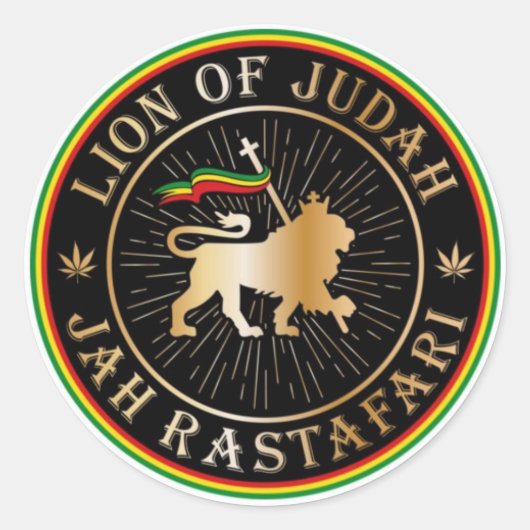 Lion of Judah - Jah Rastafari - Sticker Aufkleber (Voorkant)