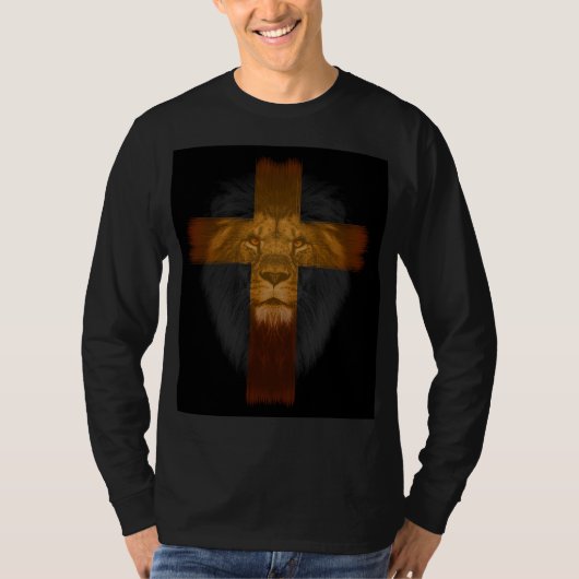LION OF JUDAH JESUS Christelijke T-shirts t - shir (Voorkant)