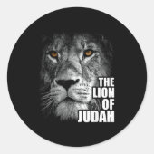 Lion Of Judah Jesus Christian Faith Over Fear  Ronde Sticker (Voorkant)